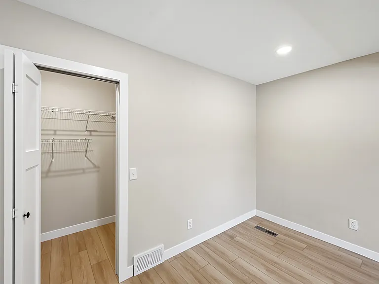 Primary bedroom with walk-in closet