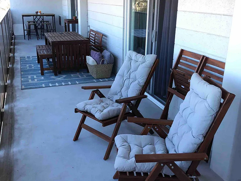 300 square foot patio connects to each room