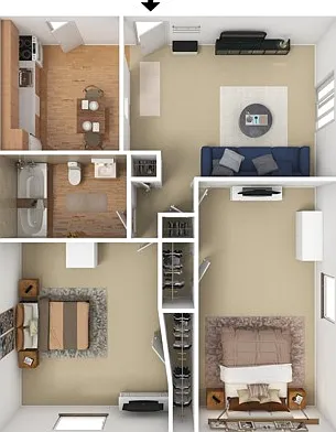 Two Bedroom 810 sqft Two Bedroom 810 sqft