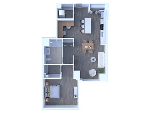 Floor plan One Bedroom A13