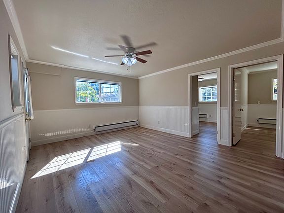 The living room seen from the kitchen.