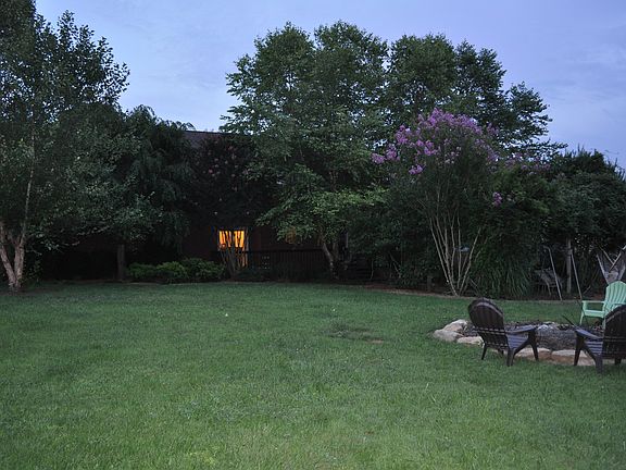 Backyard with firepit