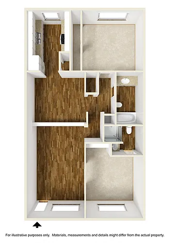 Floor plan 2 Bedrooms, 2 Bathrooms Plan A