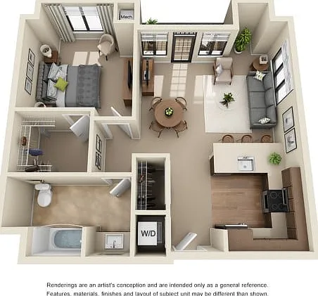 1 Bed 1 Bath 1 Bed 1 Bath