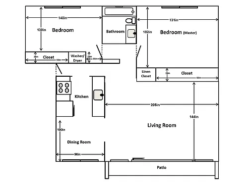 Floor plan Largest Two Bedroom