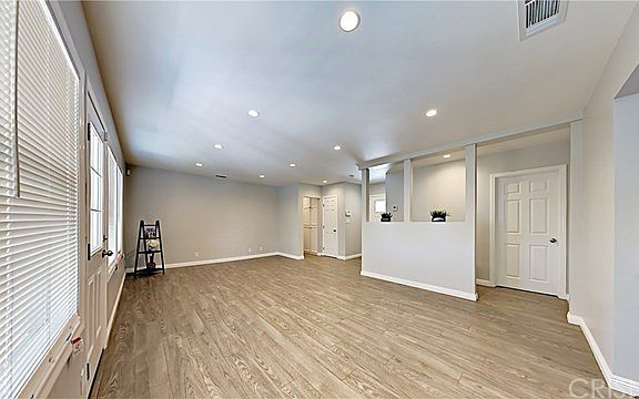 Recess lights in the living room and dining area