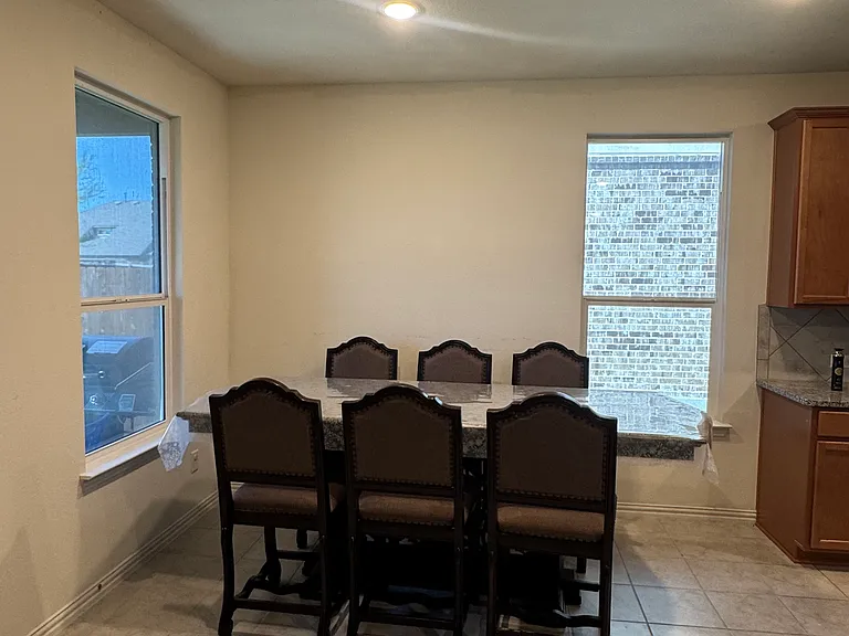 Spacious eat in kitchen area.