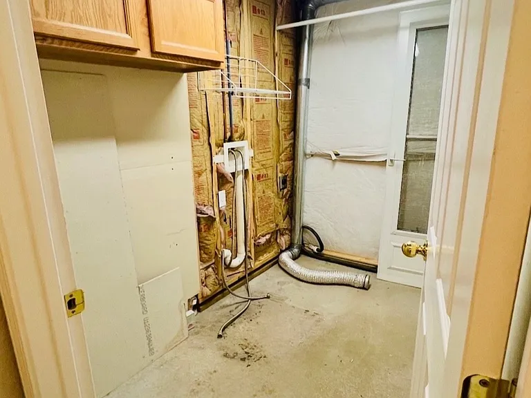 Laundry area with hookups, actual photo. Washer and dryer are not included