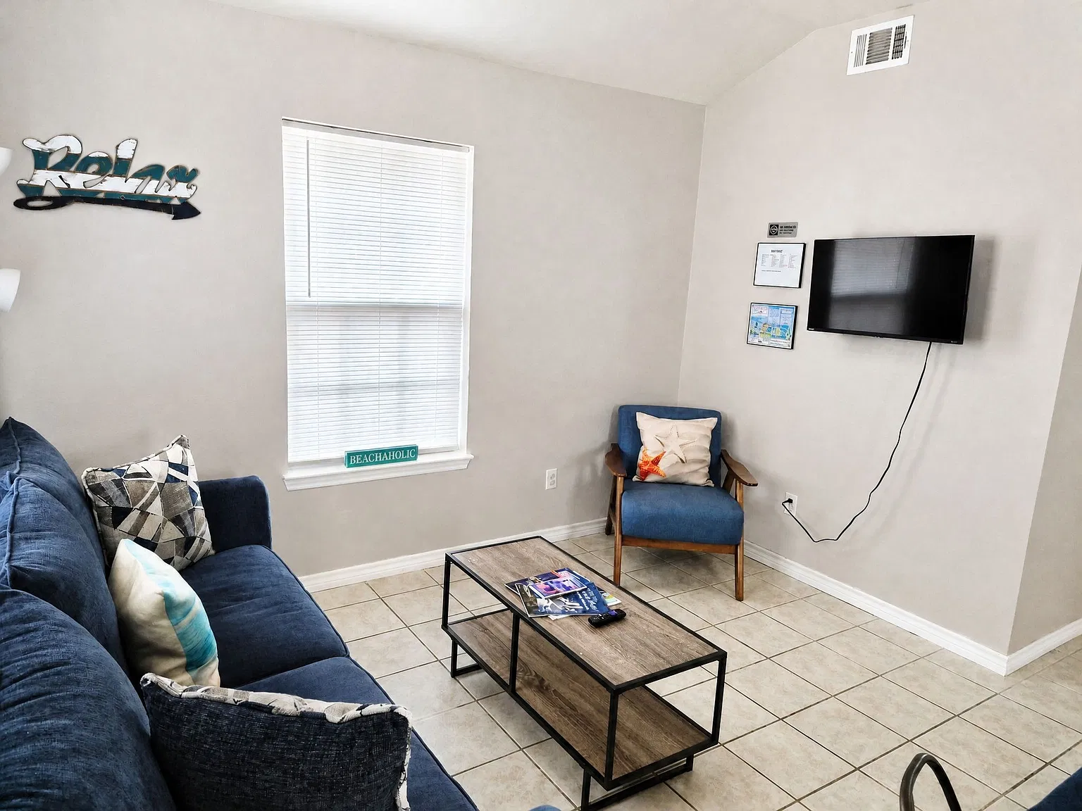 Living room with sofa and TV