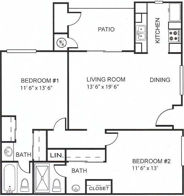 Floor plan D 907 SF Capricorn Square