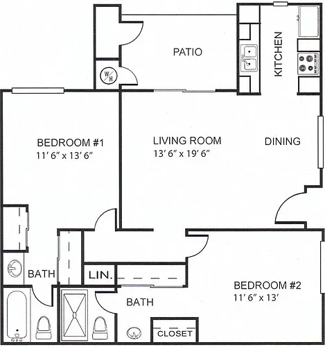 Floor plan D 907 SF Capricorn Square