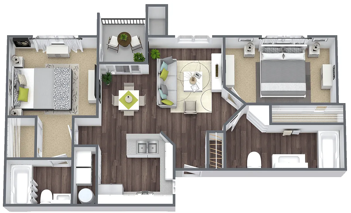 Floor plan 2 Bed 2 Bath
