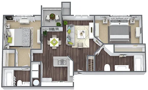 Floor plan 2 Bed 2 Bath