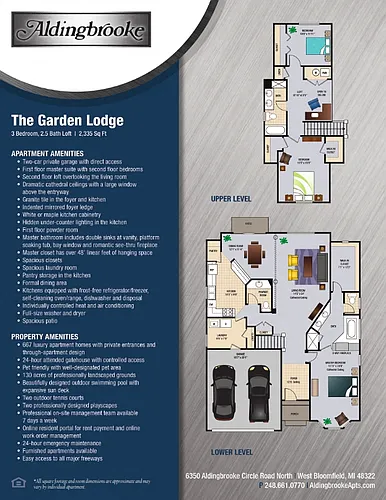 Floor plan Garden Lodge - includes a 2 car attached garage