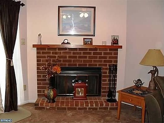 Real wood brick fireplace