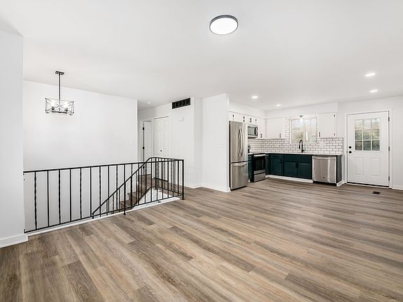 Living area and kitchen