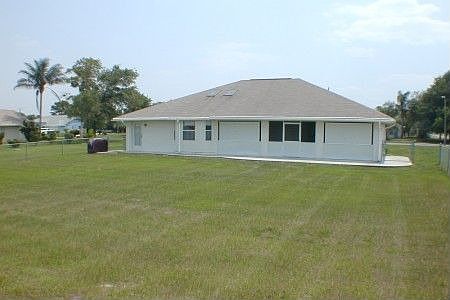rear fenced yard