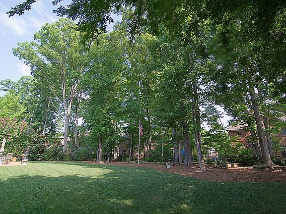 level lawn plus mature trees