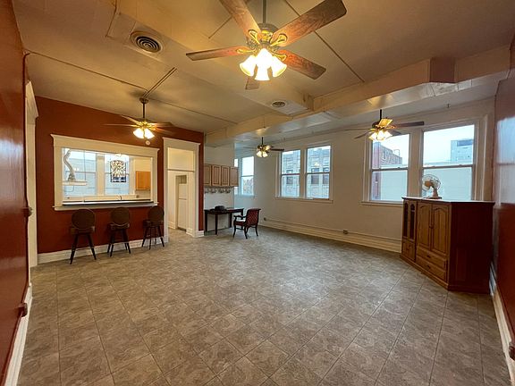 Dining room and eat-in kitchen area. To the right you have access to the laundry room and storage.