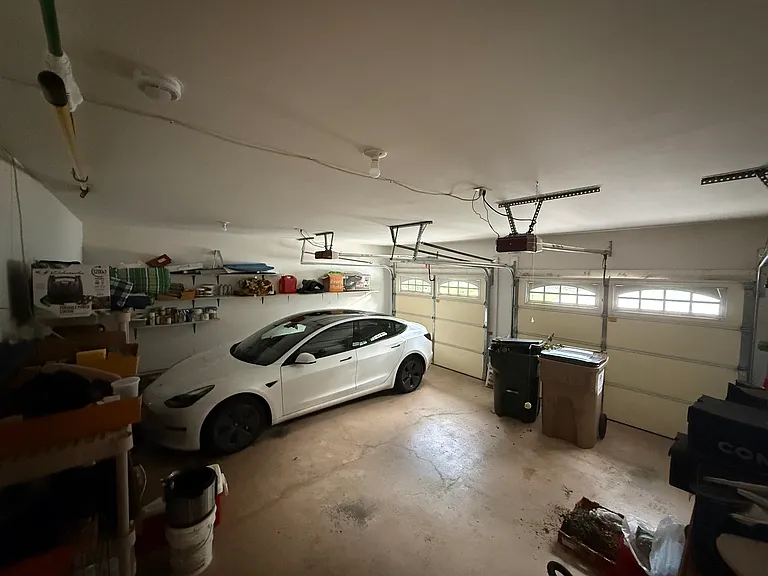 Garage, we have a charger for electric cars like teslas!
