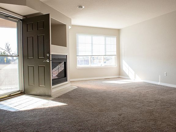 Living room with a fireplace