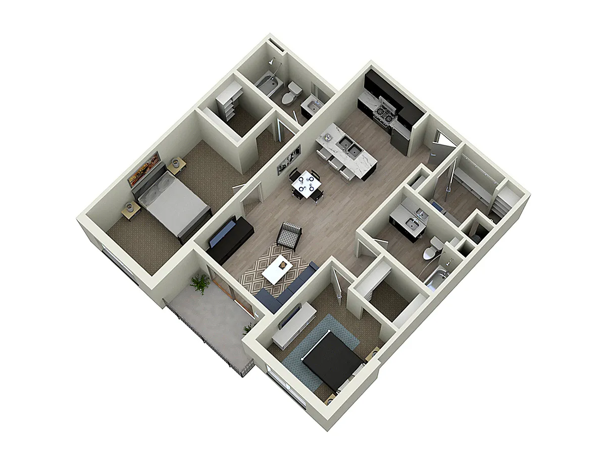 Floor plan 2C - Two Bedroom
