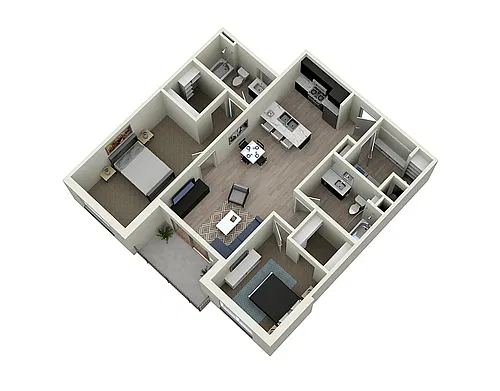 Floor plan 2CA - 2 Bedroom ADA