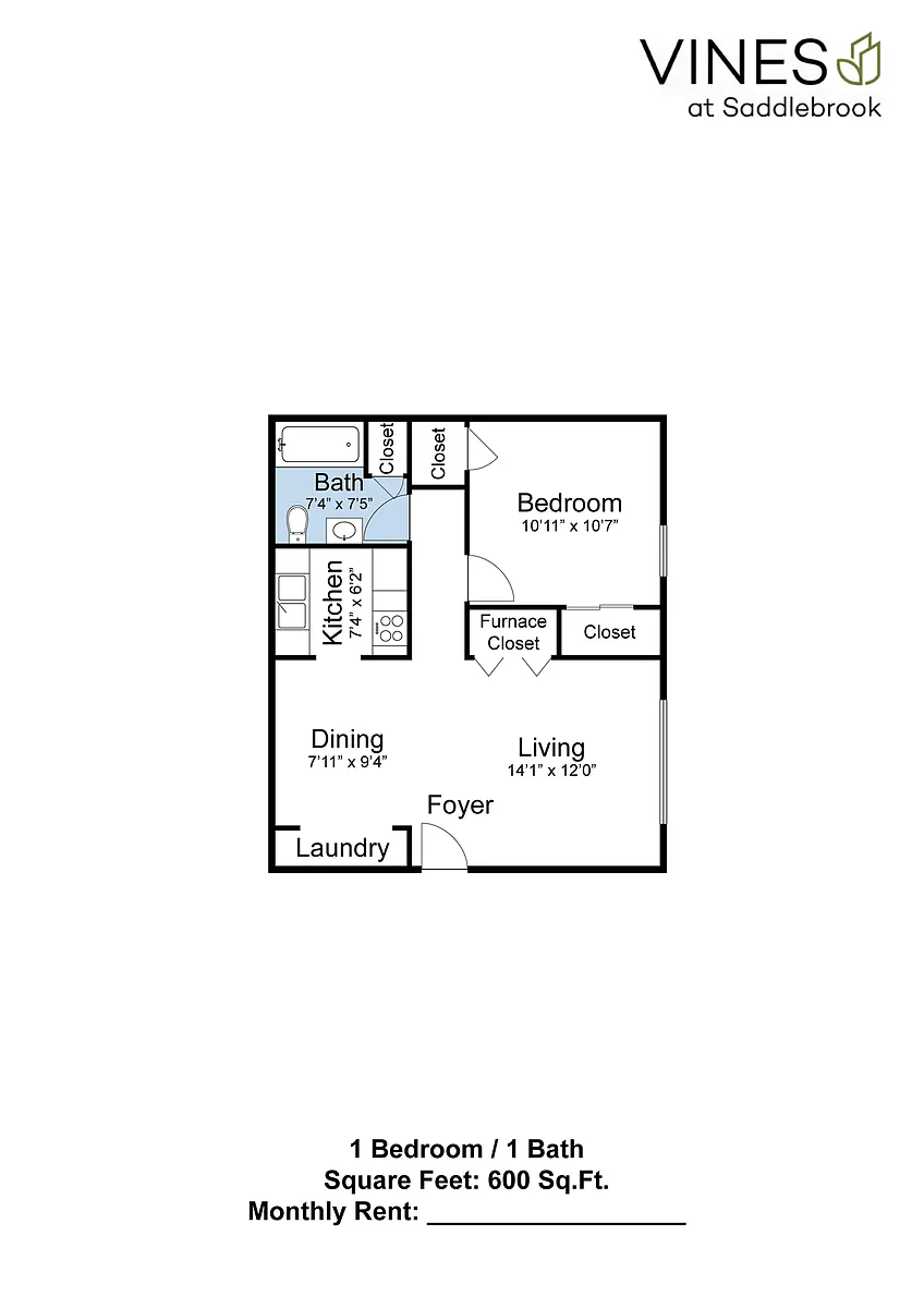 Floor plan 1 X 1