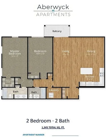 Floor plan 2 Bed x 2 Bath F
