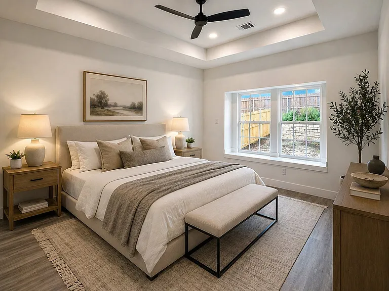 ENHANCED AND VIRTUALLY STAGED WITH AI. Suggested decorations are not found in the property.