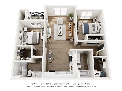 Floor plan Two-Bedroom 2B.1