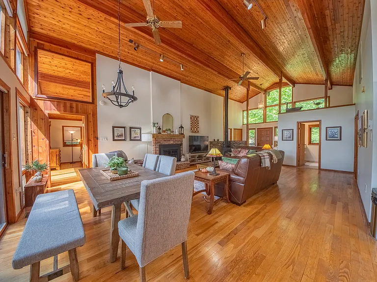 Open concept living room dining area
