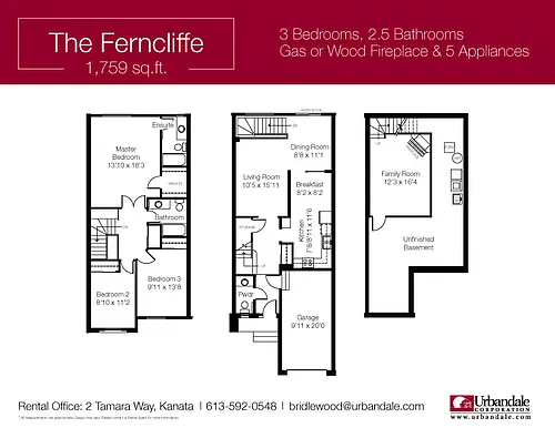 Floor plan Ferncliffe - 3 Bedroom Garden Home