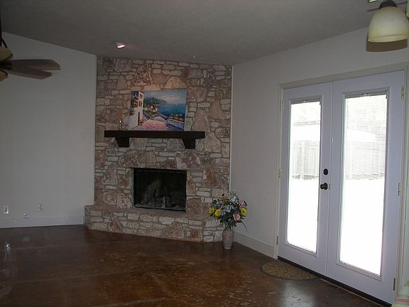Fireplace and back door
