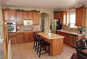 Large Kitchen with Convection oven on drop in cooktop