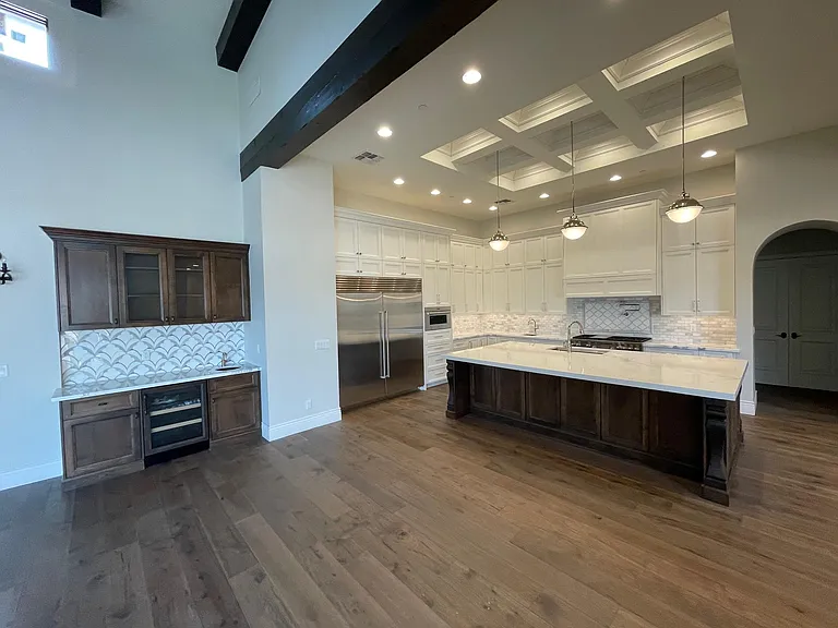 Bar and island from folding door area of great room