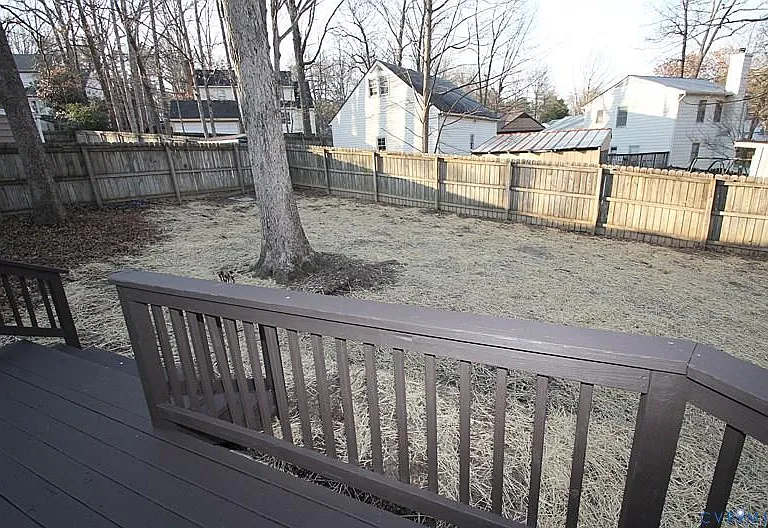 Fenced in backyard