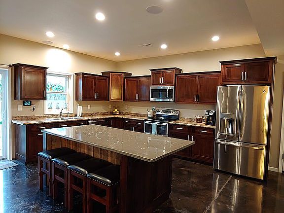 Kitchen with custom concrete