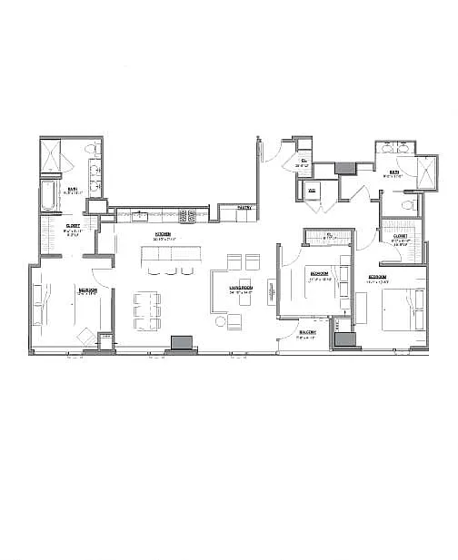 Floor plan 3 Bed/2 Bath PH-3F
