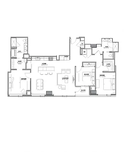 Floor plan 3 Bed/2 Bath PH-3F