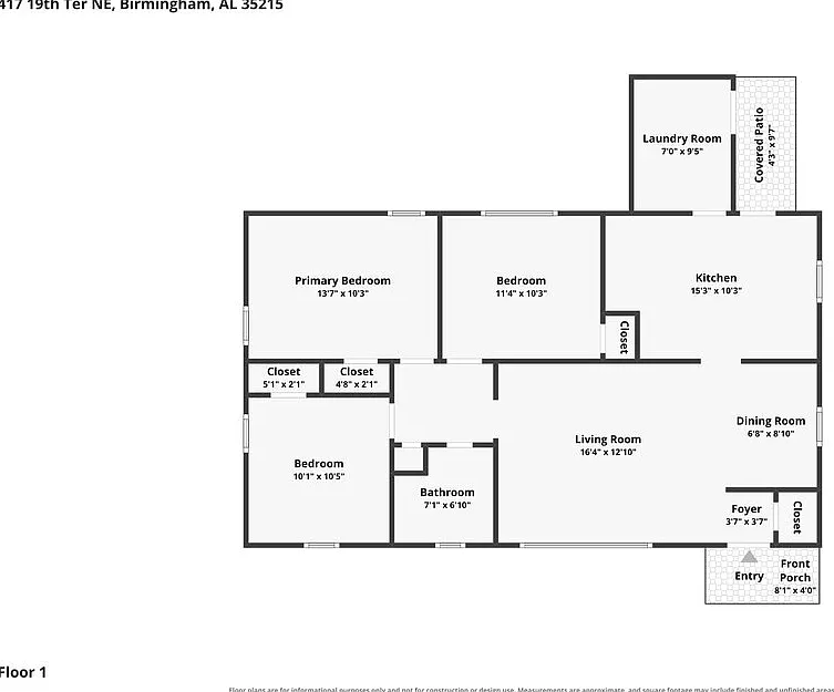 3 bed, 1.0 bath, 1008 sqft, $1,195 — Photo 2