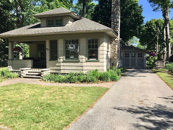 Old attached garage on right