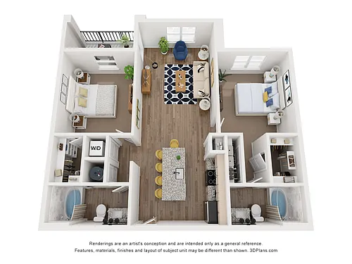 Floor plan Two Bedroom/Two Bathroom