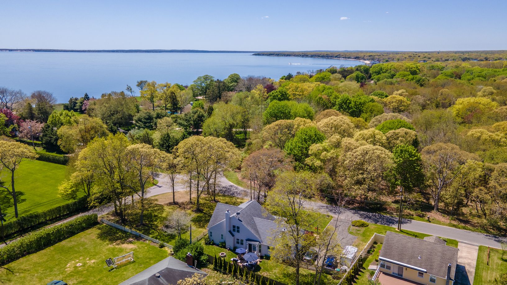  Aerial View of Home to the Peconic Bay