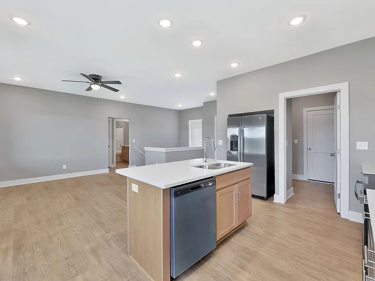 Kitchen view to laundry room