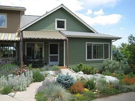 Front of the house with landscaping