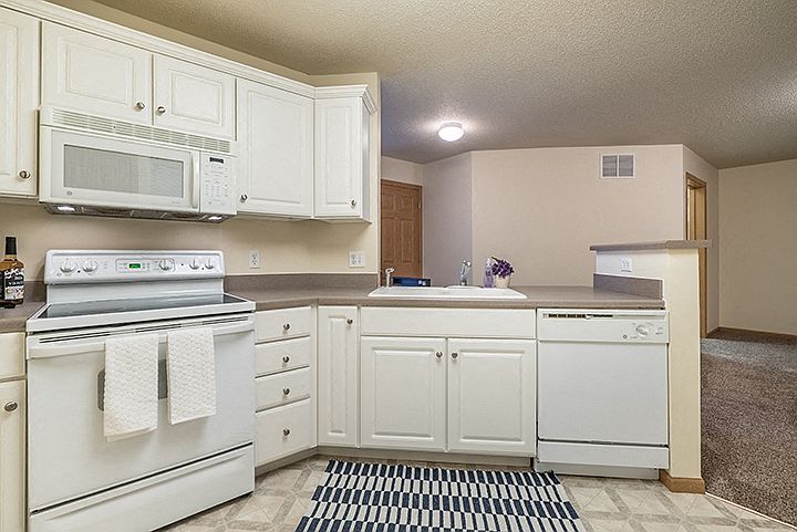 Large kitchens with lots of cabinet space.
