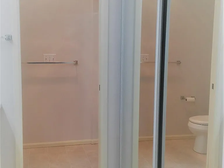 bathroom, shower, walk-in closet in master bedroom