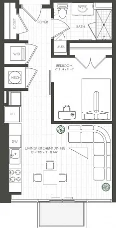 One Bedroom South Balcony One Bedroom South Balcony