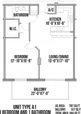 A1 | 1 Bedroom, 1 Bath A1 | 1 Bedroom, 1 Bath